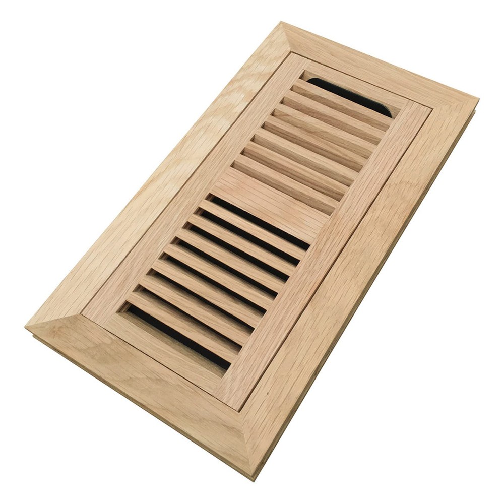 Homewell White Oak Wood Floor Register, 4×10 Inch with Damper,