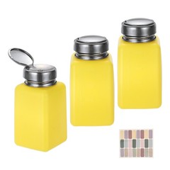 3Pcs 200ml/6.7oz Solvent Alcohol Dispenser for Acetone Cleanser, Yellow