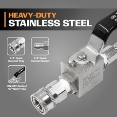 EDOU Direct Ball Valve for High Pressure Washer Hose Kit | Plus, Silver