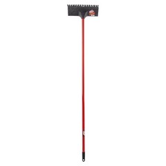 Extra Heavy Duty Commercial Floor Scrub Brush with Steel Handle Red and Black