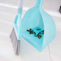 Xifando Mini Broom with Dustpan for Kids,Little 2 Piece Set, Light Blue