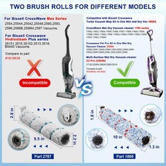 Iholylive Brush Filter Replacement Parts For Bissell Crosswave Turbo 3888A Pet