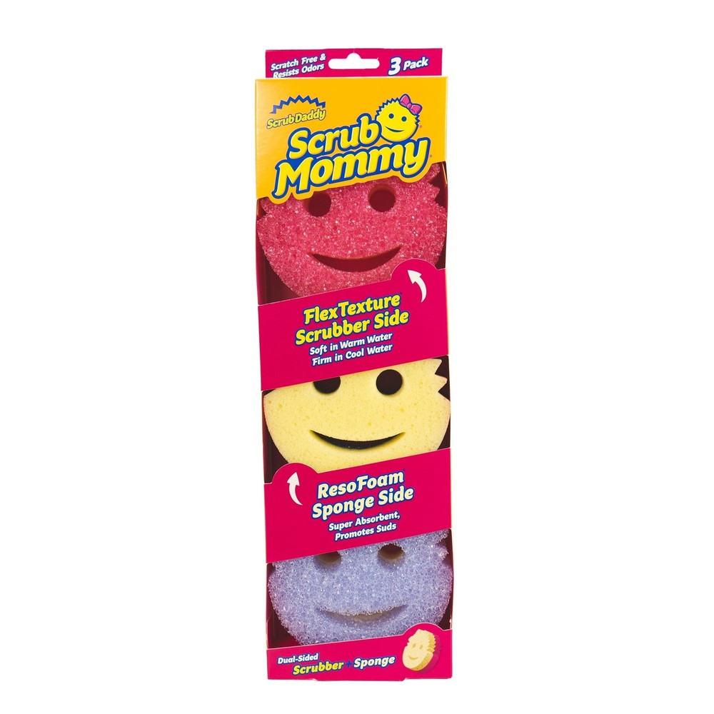 3 Pack Scrub Mommy Sponges Scrub Daddy Non-Scratch Cleaning Sponge Set