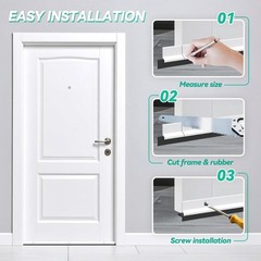 AMZNOVA Door Sweep, Threshold Sweeper for Interior & 36in, White-2Pack