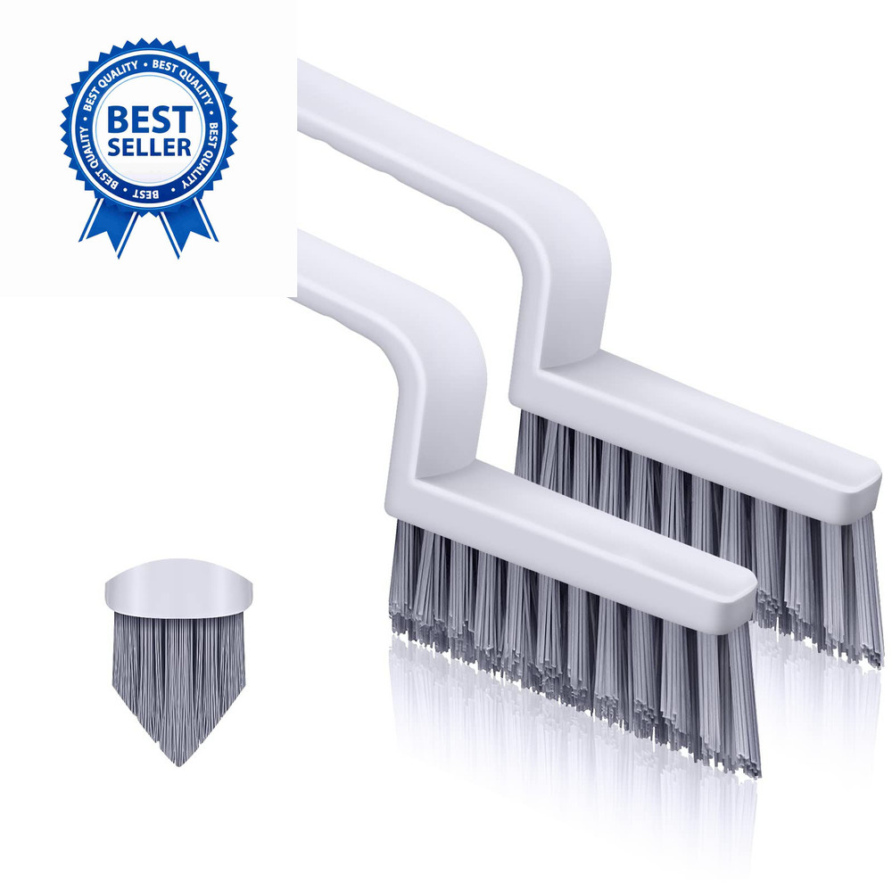 Lumkew Grout Cleaner Brush V Shape, Stiff Cleaning Brushes for White