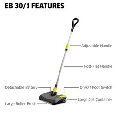 Kärcher EB 30/1 Commercial Electric Broom, Cordless Sweeper, 30, Gray