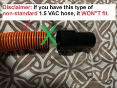 VACUUM HOSE CUFF adapter adaptor connector 1.5″ Black carpet Clean