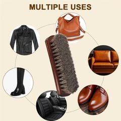 Professional 100% Horsehair Shoe Brush Premium Soft Horsehair Dauber Applicators