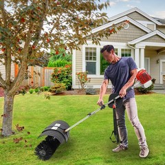 Heavy Duty 2.3HP Power Sweeper 52cc Handheld Gas Powered Broom Snow Dirt Walkway