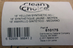 18″ YELLOW SYNTHETIC MEDIUM PUSH BROOM POLY #610175, 1869A