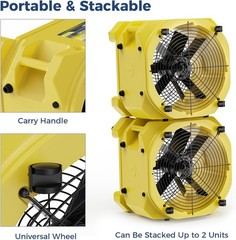 ALORAIR Air Mover 3000 CFM Axial Fan Floor Dryer Stackable Carpet Dryer Blower