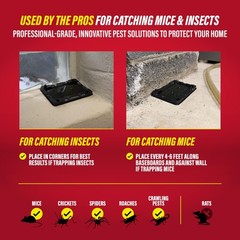 Catchmaster-16 Mouse & Insect Glue Traps, Heavy-Duty 16-Pack Regular, Black