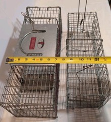 Pair of Live Animal Traps 1-18″ Little Giant Reinforced Single Door Entry 1- 16″