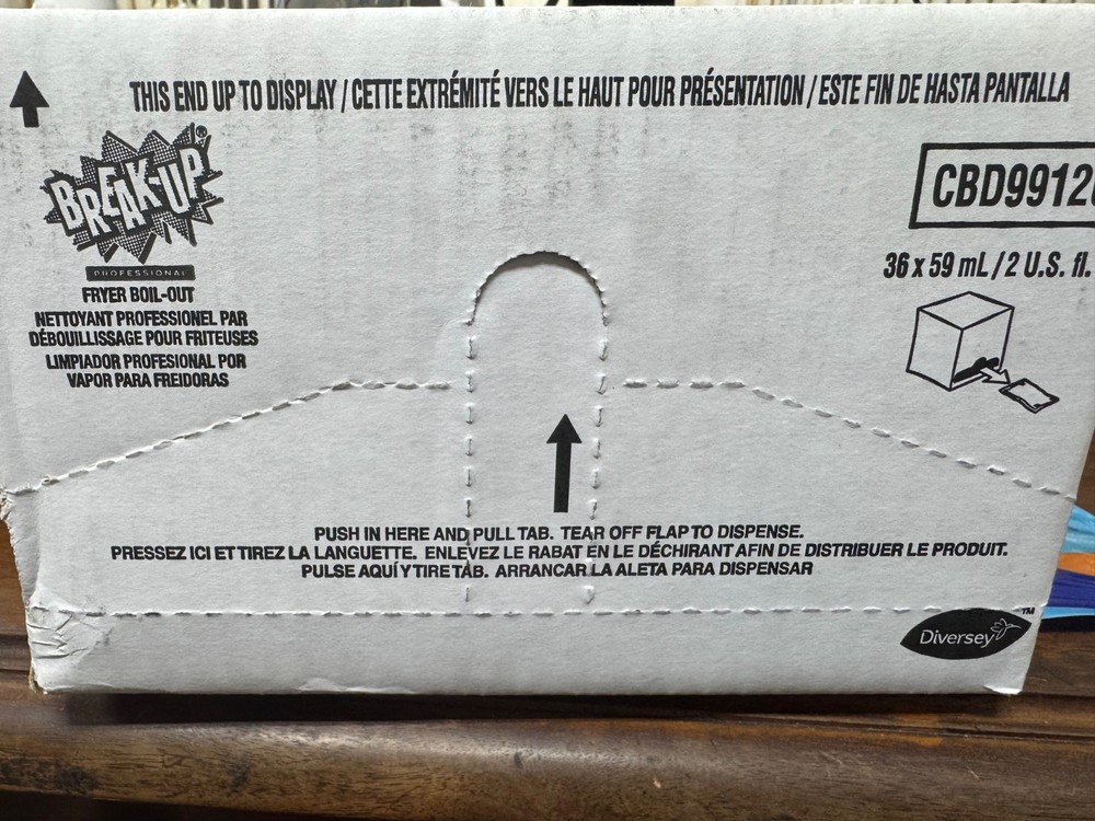 Diversey BREAK-UP Fryer Boil-Out Cleaner Packets 2 oz Case of 36 Brand New