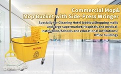 Bright Yellow 35-Quart Mop Bucket with Wringer & Mop – Ideal for Heavy-Duty Use