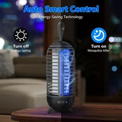 2-in-1 Rechargeable Bug Zapper 2500mAh Wireless Mosquito Lamp Black