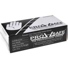 100 Pack PRO-SAFE Disposable Black Nitrile Gloves, 5 mil, Size 2X-Large