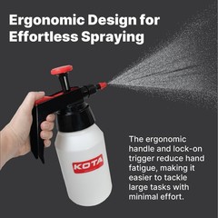 KOTA 1 L Adjustable Hand Pump Pressure Sprayer, Heavy-Duty Multipurpose White