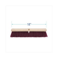 Boardwalk Floor Brush Head, 3″ Maroon Polypropylene Bristles, 18″ Brush, 2/Pack