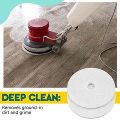 Durable 2-Pack 12″ White Maintenance Pads for Effortless Floor Cleaning