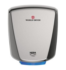 HEPA-Filtered VERDEdri, Brushed S/S, Surface-Mounted ADA Dryer, Universal Volt