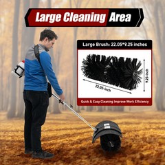 52CC Handheld Sweeper Broom Gas Power Driveway Turf Artificial Grass Snow Clean