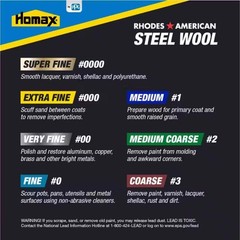Rhodes American 10121116 4-Grade Medium Steel Wool Pad 4 x 8 in. (Pack of 6)