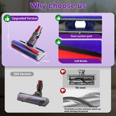 Soft Roller Cleaner Head Compatible with Dy son V10 V11 V15 1 Pack, purple7