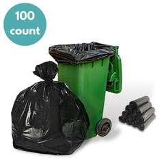 1.5 Mil Black Star Sealed Can Liner LLDPE 33 x 58 55-60 Gallons 100 Bags