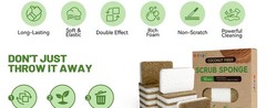 12 Count Plant-Based Kitchen Spons, postable Cellulose Spon,