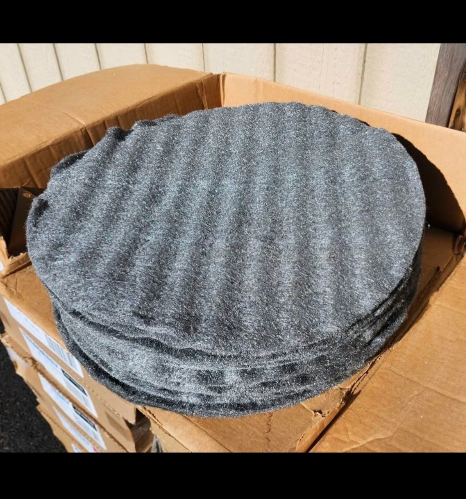 Steel Wool Floor Buffer Pads 20in 09 Pack Elephant Brand Texsteel Tuf