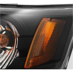 2pc Headlight for Saturn Ion 03-07 Clear Lens Black Housing 4 Door L R