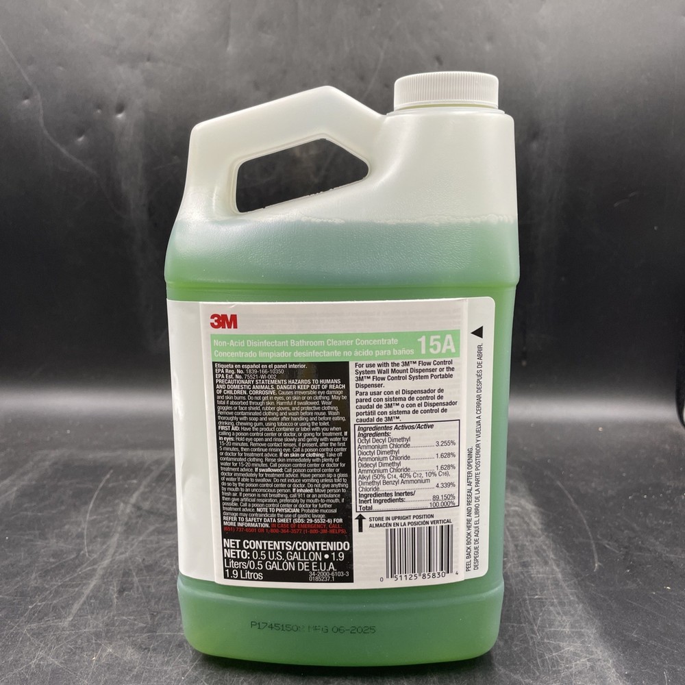 3M Non-Acid Disinfectant Bathroom Cleaner 15A, 0.5 Gallon