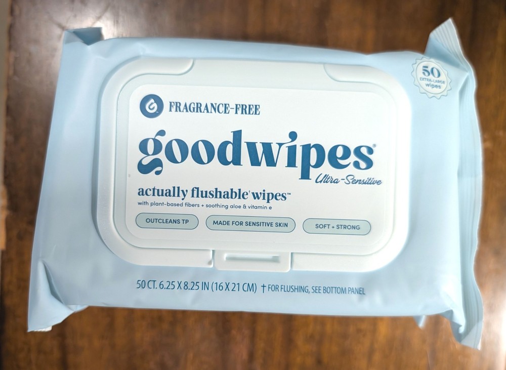 Goodwipes Flushable Wipes Fragrance-Free Ultra Sensitive, 3 Pack 150 Tot. Wipes