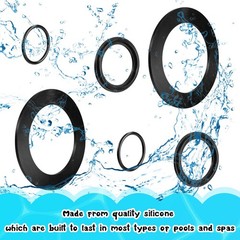 Sweetude 18 Pieces 25076RP O Ring Rubber Washer for 1 1/2 Inch Fittings black