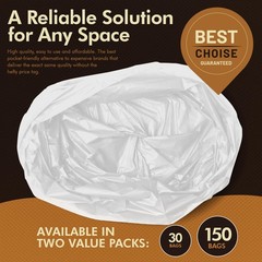 Pami Small 4-Gallon Trash White 150 Bags – Strong Multipurpose Plastic