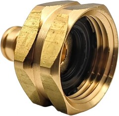 Brass Garden Hose Adapter Swivel Fitting, 1/2” PEX Barb and 3/4” GHT