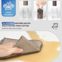 MR.SIGA Waffle Pattern Cleaning Cloths, 12.6 x inch, Sandy Brown