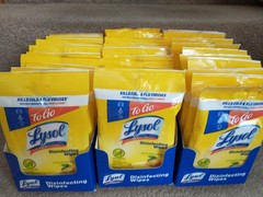 36 Pks x 15 Lysol Disinfecting Wipe Lemon & Lime Blossom Scent TO GO Travel Size