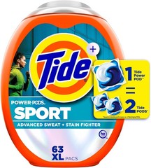 Tide Power PODS Laundry Detergent Soap Pacs with Febreze 63 Count (Pack of 1)