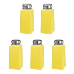 5PACK 8.5 Oz/250ml Alcohol Push Down Pump Dispenser Bottle Press Yellow