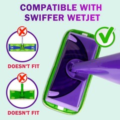Orighty Reusable Mop Pads Compatible with Swiffer WetJet – Pack of 2, Green