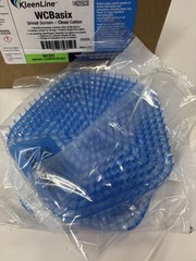 100 Pack KleenLine 161373 WCBasix Urinal Screens Clean Cotton Light Blue