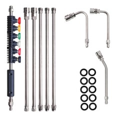 Hourleey 9 Pack Pressure Washer Extension Wand 4 x 3 x 5 inches, Silver