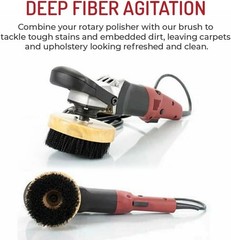 5” Wood Block Brush – Carpet & Upholstery Shampoo Tool for Rotary Buffers