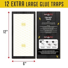 Cricket Traps Indoor (12 Traps) Extra Large Bug Sticky – Black