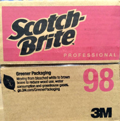 3M 98 Scotch Brite Scouring Pad White 6″ x 9″ (152 x 228mm) 4 Pads Trboxtapes