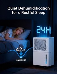 HUMSURE 2500 Sq. Ft 30 Pints Dehumidifier Equipped With Drainage Hose, Automa…