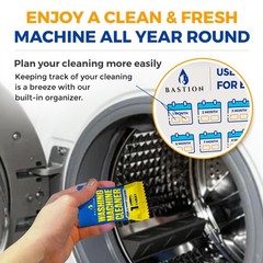 Bastion Washing Machine Cleaner, Deodorizer, & Descaler 6 Count (Pack of 1)