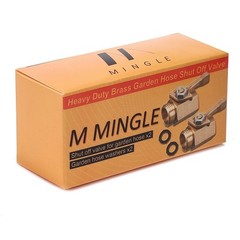 M MINGLE Heavy Duty Brass Garden Hose Shut Off Valve, 3/4 Inch, inches